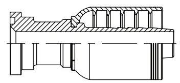 16 X 24,  Code 61, O-Ring Flange Straight, 24 X 1" Hose