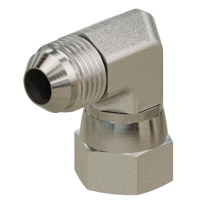 Adapter, Steel, 90° Elbow, 3/4" JIC Male x 3/4" JIC Female Swivel