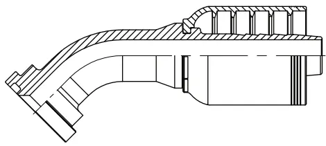 32 X 24, O-Ring Flange- Code 61- 45° 4Wire X 2" Hose 