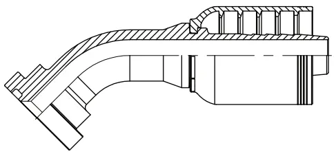 08 X 08, O-Ring Flange- Code 62- 45° 4Wire 08 X 1/2" Hose