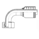 12 X 30mm, 90° METRIC Light 4Wire, Female 30mm x 2.0 X 3/4" Hose
