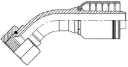 16 X 16 JIC 45° ELBOW 4Wire FEM  1-5/16"-12 X 1" Hose