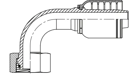 [K06-18DFL90] 06 X 18, Metric Light Fem 90 Elbow, 18m X 1.5 X 3/8" Hose