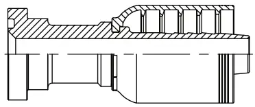 [W08-12C62] 08 X 12, O-Ring Flange- Code 62- 4Wire Stra, 12 X 1/2" Hose