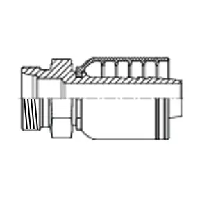 [B08-24DHM] 08 X 24mm, Metric Heavy 4Wire STRA MALE, 24m x 1.5, 1/2" HOSE