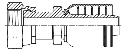 [B08-10OFT] 08 X 10 O-Face-Seal 4Wire Stra Female 1"-14 X 1/2" Hose