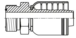 [B12-12OFTM] 12 X 12 O-FACE SEAL, 4Wire Stra Male, 1-3/16" X 3/4" HOSE