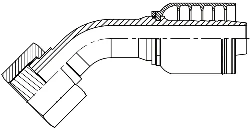 [B20-20OF45] 20 X 20 O-FACE SEAL 4Wire 45°, FEMALE, 1-11/16"-12 X 1" HOSE